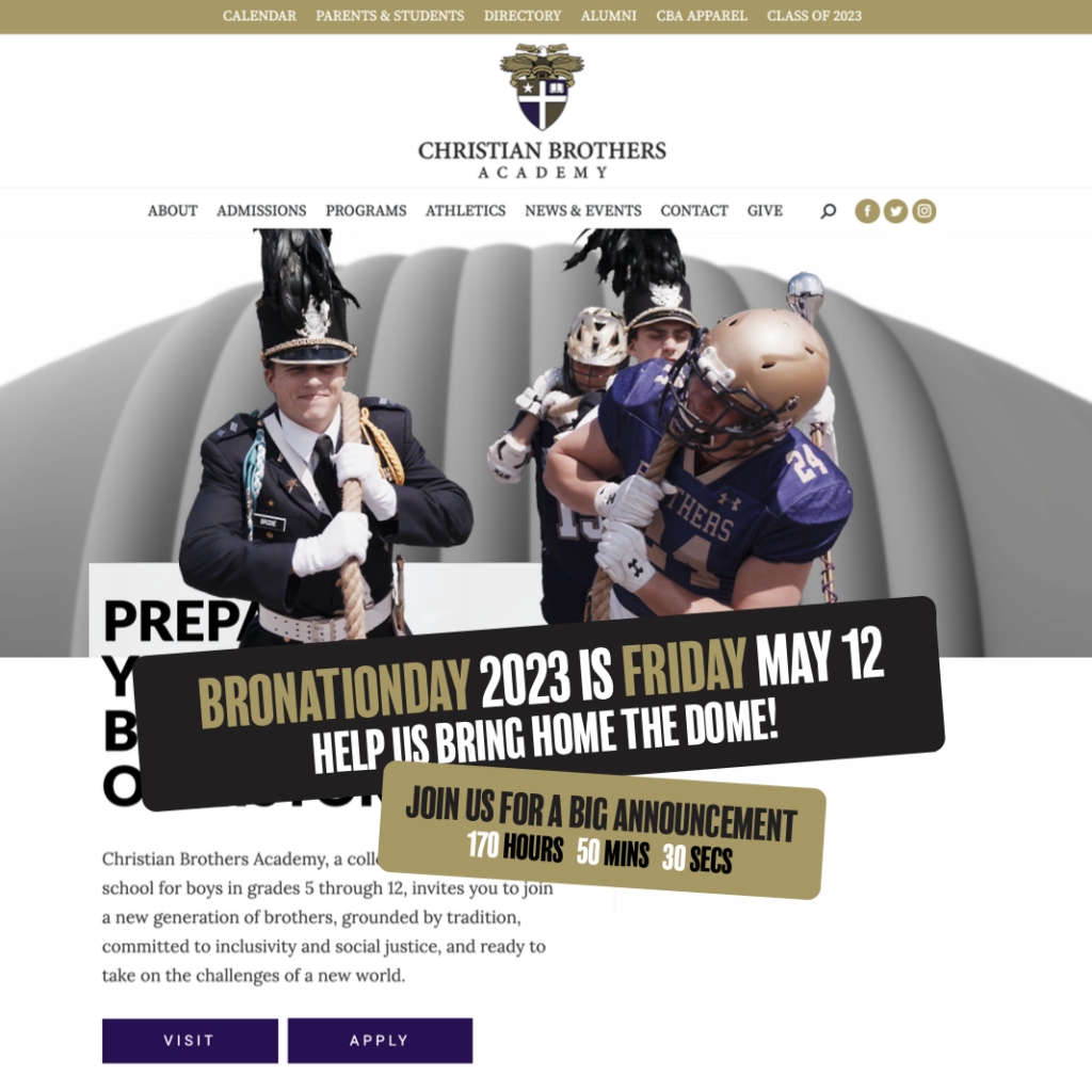 CBA BronationDay Countdown home page