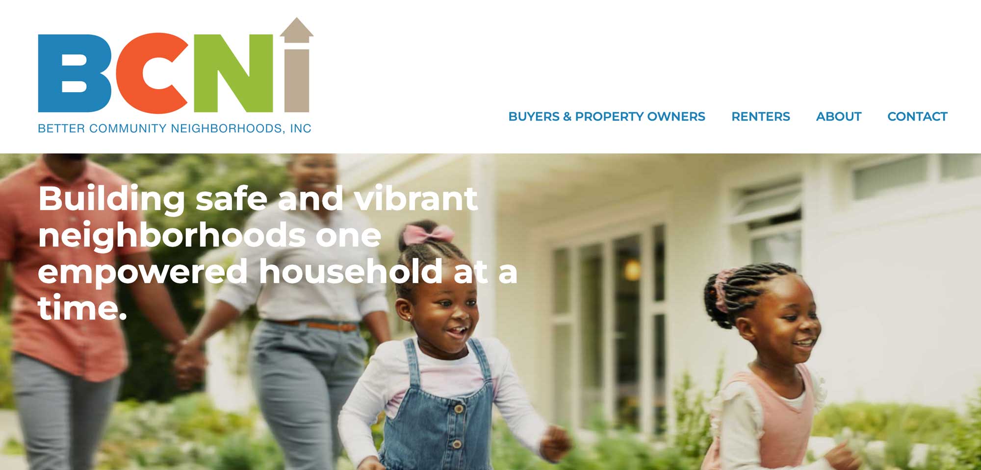 BCNI website home page screenshot