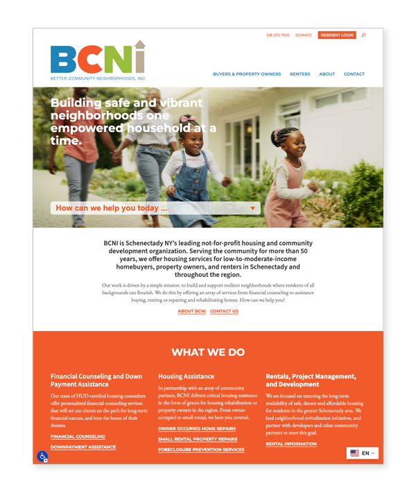BCNI website home page
